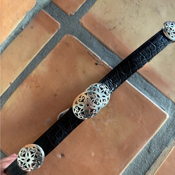 Brighton vintage black leather belt with silver hardware: ML 32: Western Chic - Picture 5 of 5